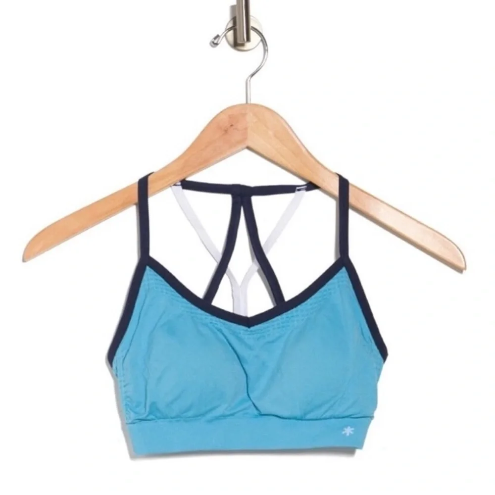 Splendid Strappy Back Sports Bra in Blue Turquoise Sz. Small NWT